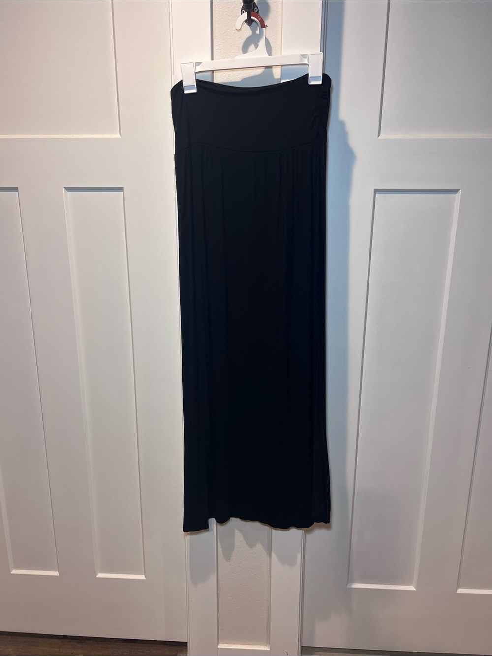 GNW Black Maxi Skirt with Fold-Over Waistband